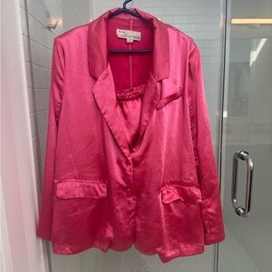 Satin Blazer with matching crop top
